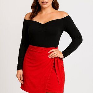 🩸 Zara Bold Scarlet Skirt – Medium